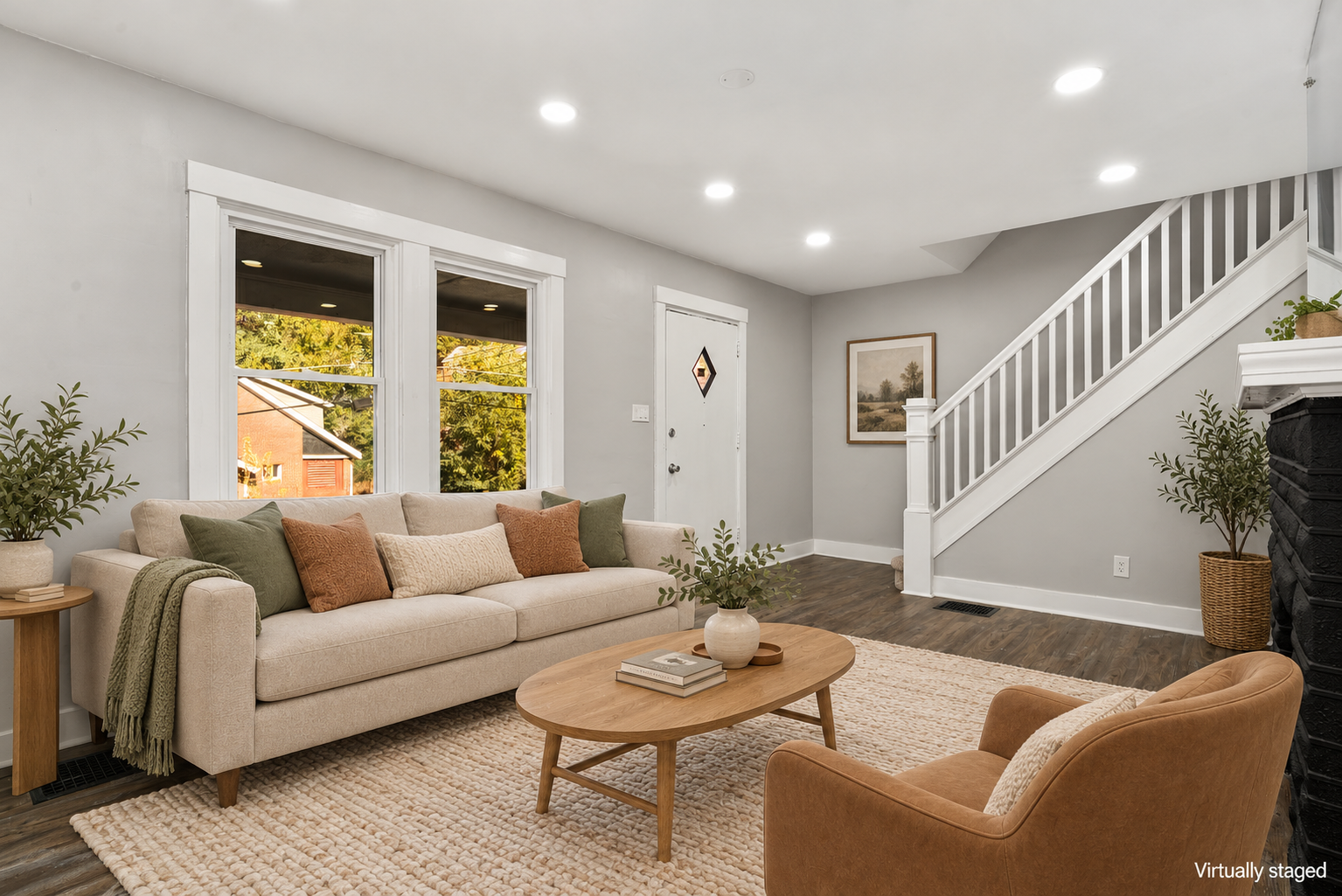 Our approved living-room staging example